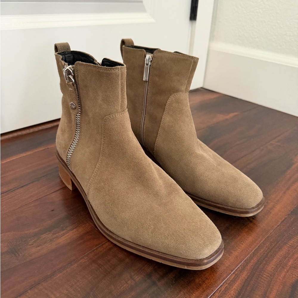 Aquatalia Colbie Taupe Suede Waterproof Ankle boots